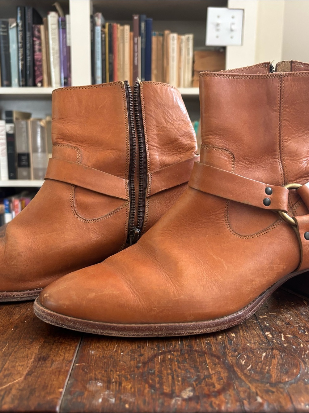 Frye Leather Harness ankle boots